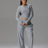 PALMER SOFT STRIPE WIDE LEG PANTS