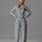 PALMER SOFT STRIPE WIDE LEG PANTS