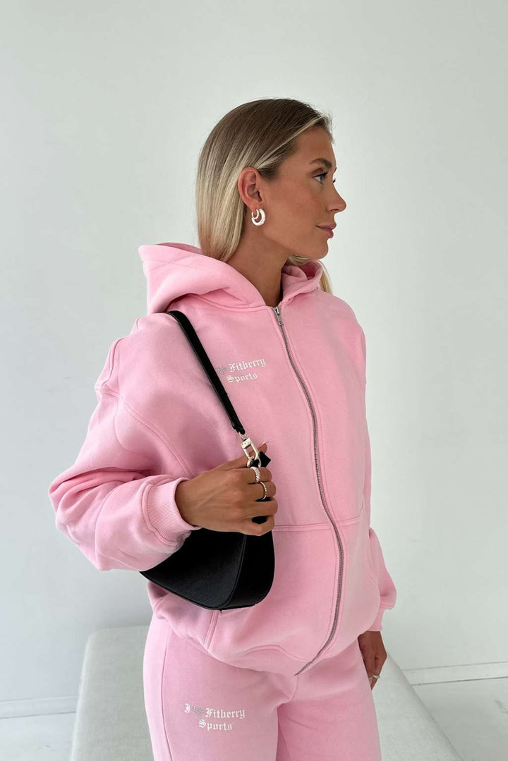 I ♥ FITBERRY OVERSIZED ZIP HOODIE