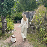 FLARED LEG LINEN PANTS