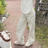 FLARED LEG LINEN PANTS