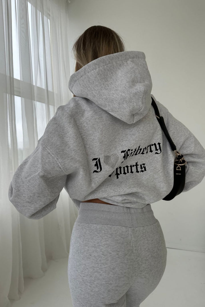 I ♥ FITBERRY OVERSIZED ZIP HOODIE