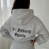 I ♥ FITBERRY OVERSIZED ZIP HOODIE