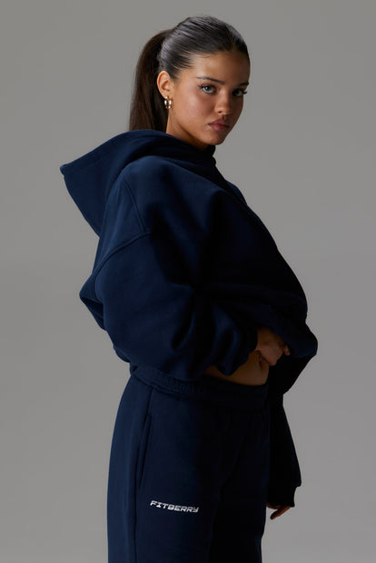 Oversized Hoodie - Navy | Fitberry Sports Studio