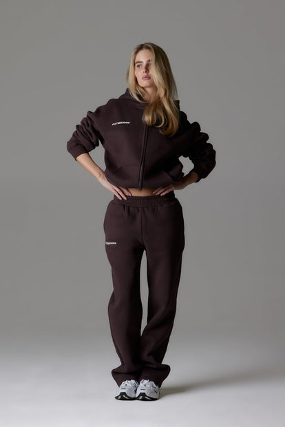 Oversized Zip Hoodie - Saddle Brown | Fitberry Sports Studio