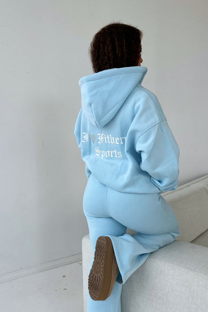 Oversized Zip Hoodie - Baby Blue | Fitberry I ♥ FITBERRY Oversized Zip Hoodie - Baby Blue | Fitberry I ♥ FITBERRY