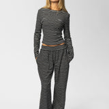 PALMER SOFT STRIPE WIDE LEG PANTS