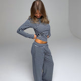 PALMER SOFT STRIPE WIDE LEG PANTS