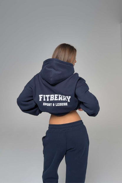 Oversized Zip Hoodie - Navy | Fitberry Sport Leisure – Fitberry Sports