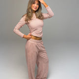PALMER SOFT STRIPE WIDE LEG PANTS