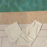 FLARED LEG LINEN PANTS